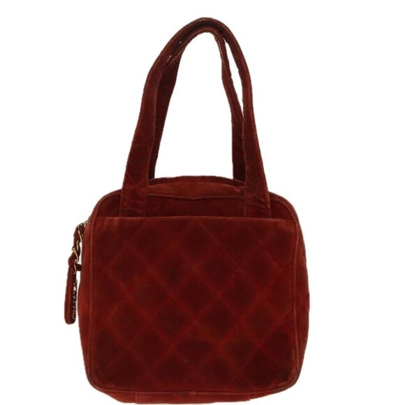 CHANEL Matelasse Hand Bag Velor Orange Gold CC Auth - Picture 2 of 15